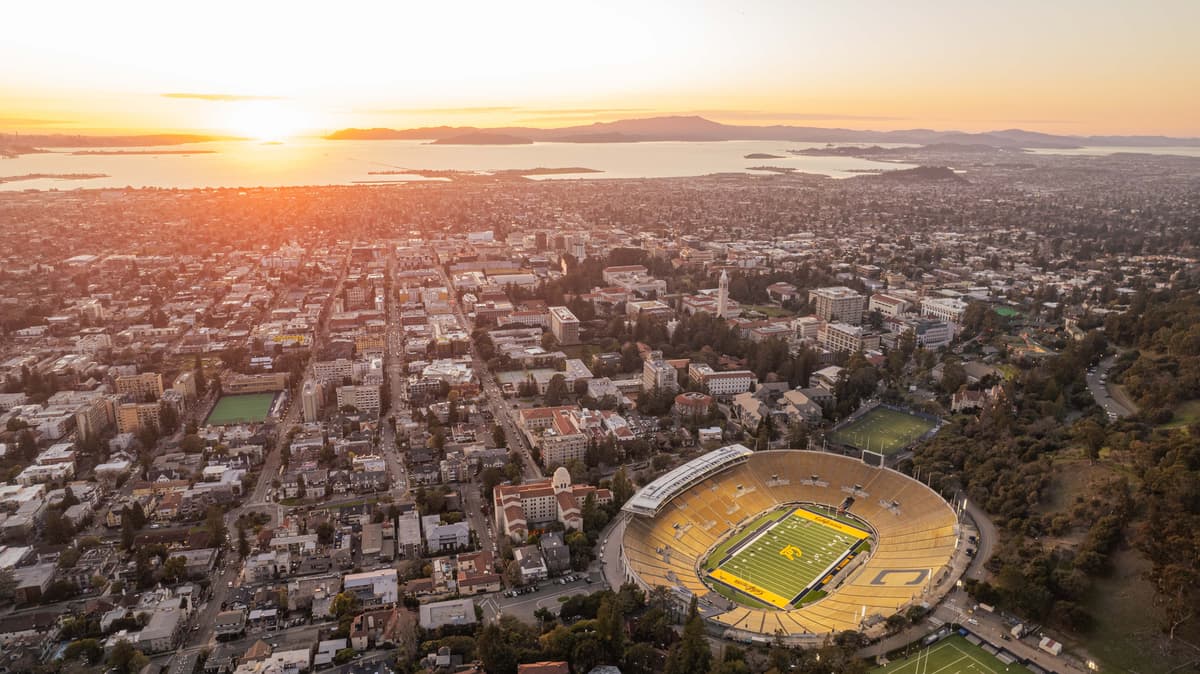 Berkeley sunset aerial